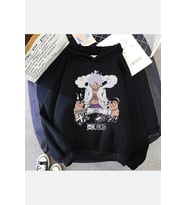 Luffy Gear 5 Kapşonlu Sweatshirt (Siyah)