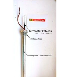 600 WATT 80c Otomatik Termostatlı Bakır Rezistans Hizmetterm