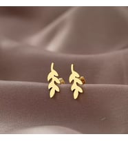 Kişiye Özel 925 Ayar Gümüş Yaprak Küpe (Gold)