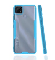 Realme C25 Kılıf Zore Parfe Kenarları Pastel Renk Silikon Kılıf (Mavi)