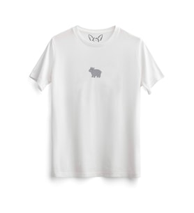  Animal Gergedan Dijital Baskılı Çocuk Beyaz Tshirt