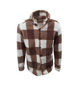 Yegua Y00789 Erkek Kareli Kuzu Peluş Gömlek - Y00789 - Kahverengi - ST00789-Kahverengi-S (Kahverengi)