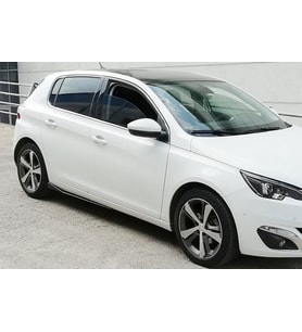 Peugeot 308 Uyumlu 2014 - Aero Marşpiyel Flap Sağ Sol Set (Renksiz)