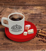 BK Gift Kişiye Özel Kırmızı Sunum Tabaklı İsimli Türk Kahvesi Fincanı Model 12