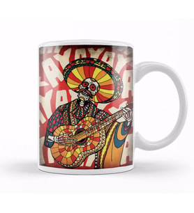 Mariachi Skull Kupa Bardak Porselen
