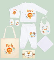 BK Kids Kişiye Özel Beyaz Hastane Çıkışı, Anneye Hediye, İsimli Bez Çanta, Yeni Doğan Bebek Giyim Hediyesi, 8 Parça Bebek Hediye Seti-4