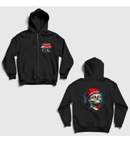 Presmono Unisex Siyah Poster Skull Limp Bizkit Sırt Baskılı Fermuarlı Kapüşonlu Sweatshirt 555777tt