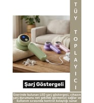Premium Koltuk Kıyafet Pet Pamuk İplik Battaniye Şarj Göstergeli Tüy Toz Tiftik Temizleme Aleti