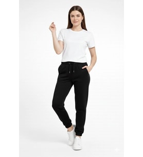 Kadın Jogger Eşofman Altı , Cepli, Paça Lastilkl ,Spor Pantolon - Siyah