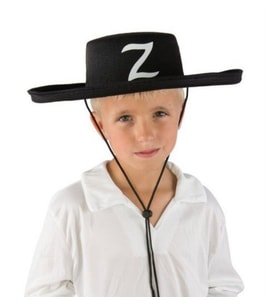 Z Logolu Çocuk Boy Bağcıklı Zorro Şapkası