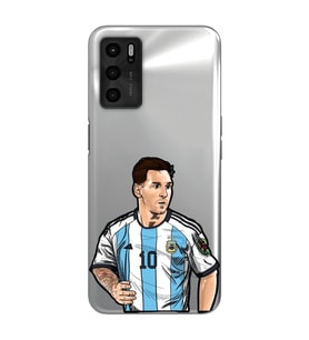Oppo A55 Uyumlu Lionel Messi Desenli Şeffaf Telefon Kılıfı