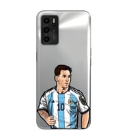 Oppo A55 Uyumlu Lionel Messi Desenli Şeffaf Telefon Kılıfı