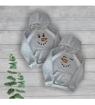 Kardan Adam/Kadın Baskılı Sevgili Çift 2'li Gri Oversize Sweatshirt