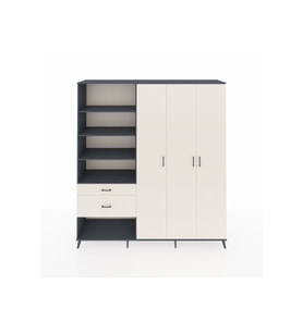 Hyperion Dolap 16 Raflı 2 Çekmeceli 3 Kapaklı 220x44x243 Antrasit-Aytaşı/Aytaşı