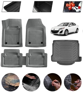 Mazda 3 2003-2009 Uyumlu Paspas Araca Özel Bagaj Havuzu MBS Gri