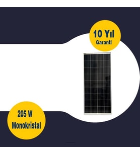 GESPER 205 WATT 12V  MONOKRİSTAL GÜNEŞ PANELİ  36 HÜCRE