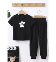 Çocuk Paw Alt - Üst Eşofman Takımı (Siyah)