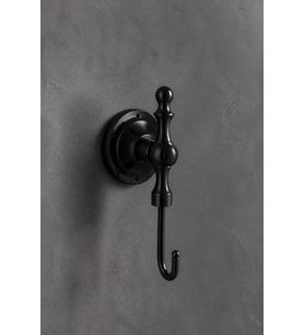 Mat Siyah Retro Banyo Havluluk Bornozluk Pirinç Materyal