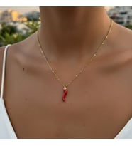 Kırmızı Biber Gold Kolye