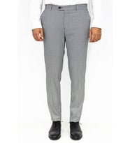 Kaz Ayağı Desenli Slim Fit Gri Erkek Pantolon - Wessi (Siyah)