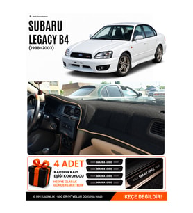 SUBARU LEGACY B4 (1998-2003) Uyumlu Torpido Örtüsü Torpido Kılıfı - Siyah Bej