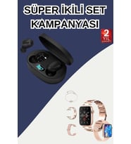 Mey İthalat® Nabız Ölçer Hediye Bileklikli Akıllı Saat Dijital Göstergeli Bluetooth Kulaklık Çoklu