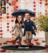 BK Gift Kişiye Özel Sevgili Karikatürlü Ahşap Biblo -4, Fotoğraftan Karikatür, Sevgililer Günü Hediyesi, Ev Hediyesi