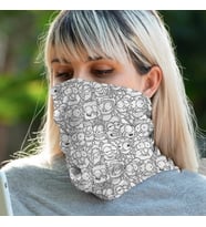 Çizgi Karakter Motorcu Boyunluk ve Saç Bandanası