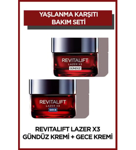 L'Oreal Paris Revitalift Lazer X3 Yoğun Yaşlanma Karşıtı Gündüz Bakım Kremi Gece Bakım Kremi 50 ml