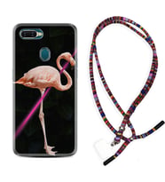 Oppo A5S A15 A16 A54 A55 A73 A74 Kılıf Boyun Asklı Rasta Silikon Line Filamingo 1776