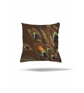 Kuş Tüyü Kahverengi Batik Gizli Fermuarlı Yastık Kılıfı Kırlent Kılıfı Koltuk Yastık Kılıfı