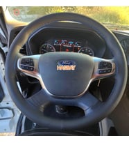 DİKİŞLİ DİREKSİYON KILIFI SİYAH DERİ MAVİ DİKİŞLİ F.ORD FMAX KAMYON TIR İÇİN
