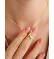 Kişiye Özel Minimal Kanguru Model Kolye 925K Gümüş (Gold)