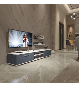 Decoraktiv Eko 4 Mdf Dvd Tv Ünitesi Tv Sehpası - Beyaz Antrasit (Beyaz - Antrasit)