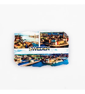 İsveç Stockholm Temalı Fresco Magnet (Karışık)