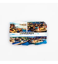 İsveç Stockholm Temalı Fresco Magnet (Karışık)