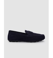 %100 Hakiki Deri Lacivert Süet Erkek Loafer