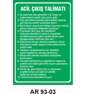 İŞ GÜVENLİĞİ UYARI LEVHASI 1 ADET PVC 21 X 29CM