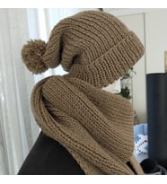 Kışlık Unisex Örgü Atkı Ve Bere Takımı