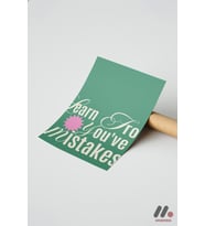 Learn From Mistakes Tipografi, Çerçevesiz Yüksek Kalite Duvar Afişi - Modern Ev