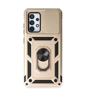 Samsung Galaxy A53 5g Kılıf Pars Lens Yüzüklü Silikon - Gold