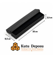6,5x20x2,5 cm Tam Kapaklı Kolye ve Tesbih Kutusu - Siyah (DEMONTE) (50 ADET)