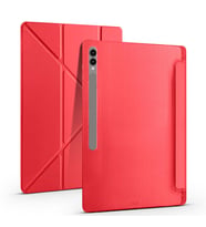 Galaxy Tab S9 Ultra Kılıf Kalem Bölmeli Standlı Smart Cover (Kırmızı)