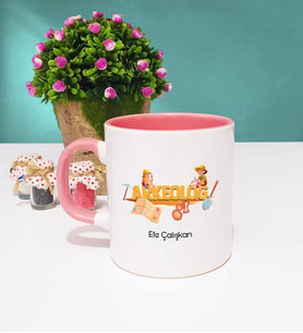 Arkeolog Tasarımlı Kişiye Özel Arkeolog Kupa Bardak Pembe