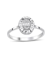 0.11 Karat Baget Pırlanta Yüzük (E-F VS/ Oval Efektli) (Beyaz)