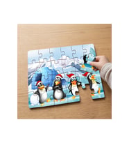 Yılbaşı Penguenleri Tasarımlı 24 Parça Ahşap Çocuk Puzzle MPK1000