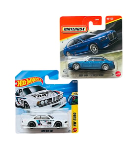 2 Araç Set - Hot Wheels BMW 635 CSi - Beyaz & Matchbox 2024 BMW 7-Series - Mavi (1/64) JJK00 - JHN98