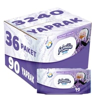 Familia Islak Havlu Mendil Lavantanın Ferahlığı 90 Yaprak Plastik Kapaklı 36 Lı Set 3240 Yaprak