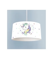 MEKTA HOME BEBEK VE ÇOCUK ODASI Renkli Unicorn Desenli Beyaz Avize