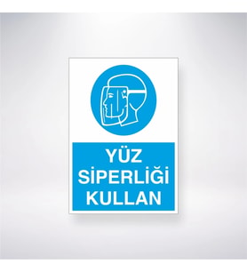 Yüz Siperliği Kullan 21x35 Arkası Yapışkanlı Levha